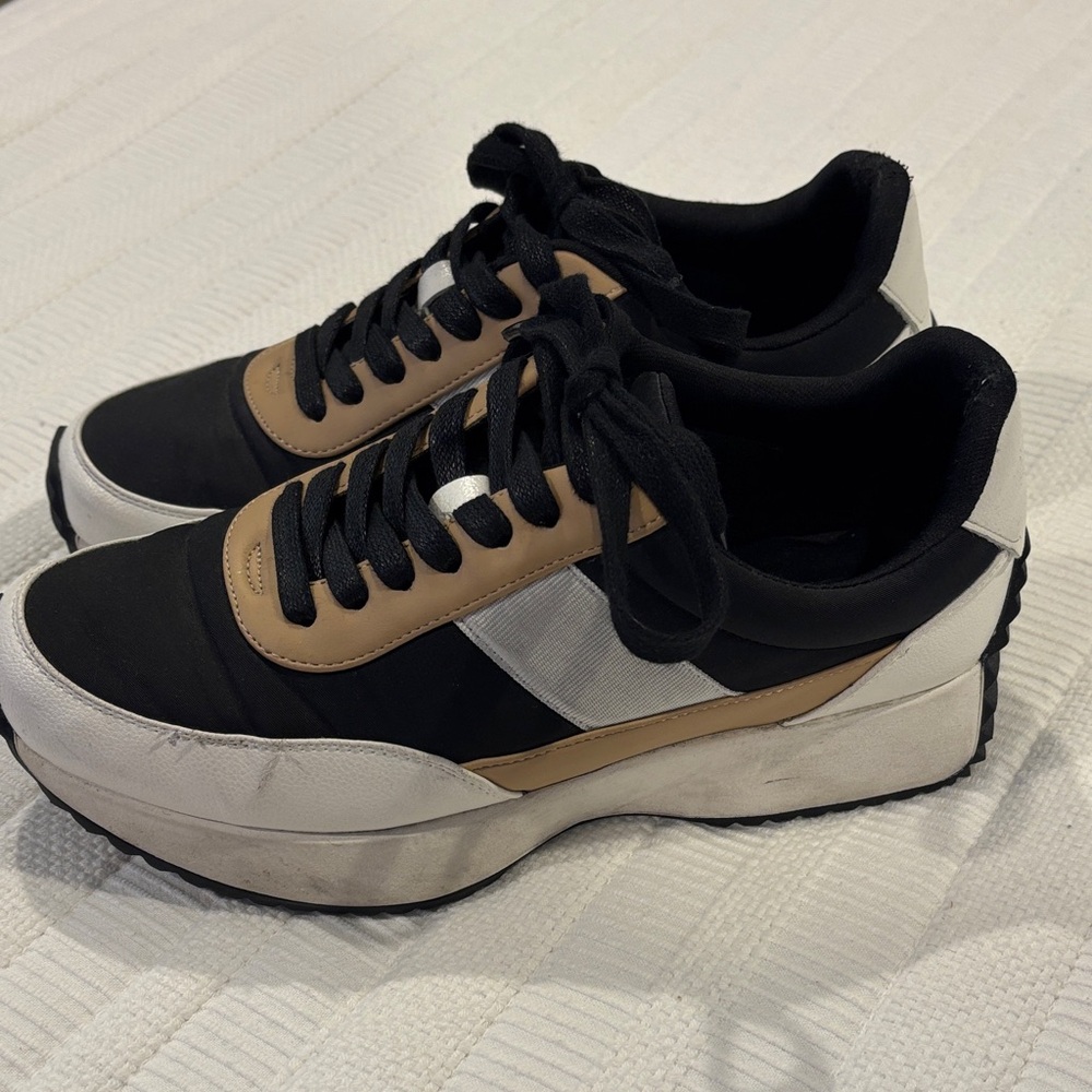 Dolce Vita Black, Tan & White Women's Sneakers